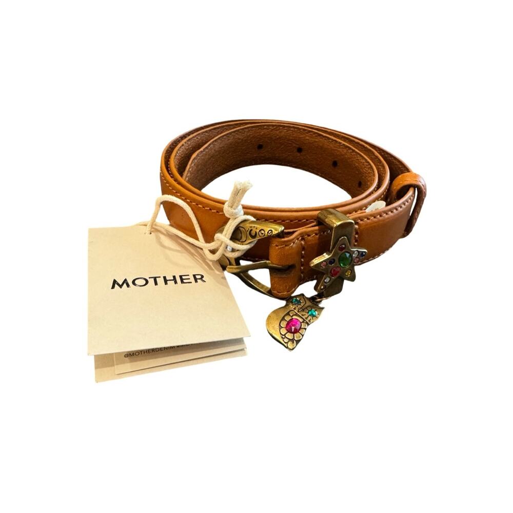 MOTHER DENIM The Charm School Brown Leather Belt S - Picture 8 of 10
